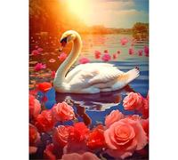 Cigno rosa rossa Puzzle da 1500 pezzi, puzzle per Adulti,1500 pezzi Puzzles per Adulti e Bambini, puzzles per Gioco Familiare, Regalo Decorazione Puzzle Intelligente
