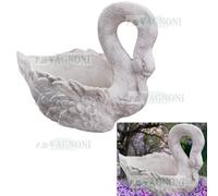 Cigno statua vaso portafiori per esterno in cemento da giardino marmo pietra 70