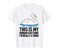 Cigno uccelli regalo This is my human costume I'm really a swan Maglietta