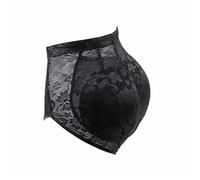 CIGOLD Mutande Imbottite Donna Mutandine Imbottite 2 Pezzi Rimovibili Imbottiti Sfacciati Shaper Spinge Mutandine-Black,L 50-55Kg