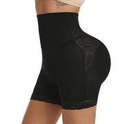 CIGOLD Mutande Imbottite Donna Slimming Vita Alta Body Shaper Control Panties con Imbottito Culo Falso Donne-Black,M