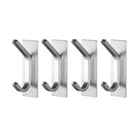 CIGPKLO Attaccapanni Da Muro No Drilling Kitchen Bathroom Storage Holder Robe Towel Rack Door key Clothes Coat Bag Hanger Hook Organizer(Sliver-4pcs)