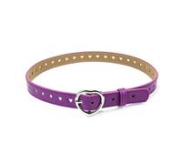 CIGPKLO Cintura Con Borchie Cintura punk for bambini, studenti, ragazzi e ragazze, jeans, a forma di cuore, con traforato, donna, rosa, azzurro cielo(PURPLE)