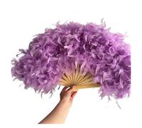 CIGPKLO Ventaglio da Danza in Piume 70 * 40 cm Grande Ventaglio di Piume Rosa Spettacolo Teatrale Fan Danza Fotografia Puntelli Pieghevole Decorazione della Festa Nuziale