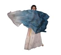 CIGPKLO Ventaglio di Danza Donne Belly Dance Seta bambù Lungo Ventilatori Puntelli Adorazione Loise Pastel Colors Bandiera Streamer Adulti(Gray,230cm(90 inch))