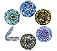 CigyYogy Specchio Tascabile Ingranditore Pieghevole - Rotondo Piccolo Portatile da Viaggio Trucco Specchio per Borsetta con Ingrandimento 1x/2x - per Donne Ragazze Uomini Bambini - 6 Pezzi