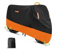 CIHAQQ Telo Coprimoto da Esterno Impermeabile per Piaggio Skipper 125, Oxford Copri Moto da Esterno con Fori di Blocco Anti UV Copertura Moto Universale,Orange