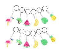 Ciieeo 1 Set Ciondoli Chiave Tema Hawaii Portachiavi Decorativi Spiaggia Con Fenicotteri E Fette Anguria Per Borse E Cellulari 12 Pezzi