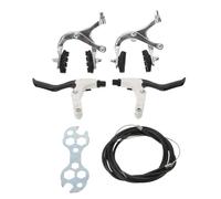 Ciieeo 1 set di freni per bici: freni anteriori e posteriori universali completi per bici, cavi interni ed esterni, include pinze e chiavi multiuso, colore argento.