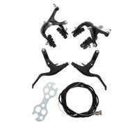 Ciieeo 1 set di freni per bici: freni anteriori e posteriori universali completi per bici, cavi interni ed esterni, include pinze e chiavi multiuso, colore nero