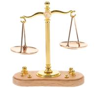 Ciieeo 1 set di mini bilance standard retrò in metallo vintage bilancia giustizia sculture retrò decorazione per la casa accessori per la casa vecchio peso orafo, 5,1 x 4,2 x 1,9 cm, oro