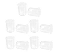 Ciieeo 10 pezzi Bicchieri Graduati in Vetro Trasparente da Misuratori di Liquidi con Scala Chiara per Laboratorio e Cucina Design Preciso per Misurazioni Accurate