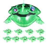 Ciieeo 10 Pezzi Giocattolo a Forma di Rana in Plastica Gonfiabile per Feste | Decorazione per Party, Effetto Rimbalzante e Leggero, Verde, Tema Rana, Formato Piccolo per Allestimenti