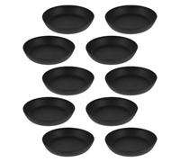 Ciieeo 10 Pezzi Vassoio Rotondo Antigoccia in Plastica per Piante Grasse Nero e Vaso da Interno per Giardinaggio Indoor