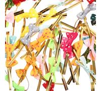 Ciieeo 100 Pezzi Fiocchi a Spirale per Sigillare Sacchetti Alimenti, Fascette a Fiocco Lecca-Lecca in Poliestere Colorate, Chiusure Regalo per Feste e Confezionamento Colore Casuale