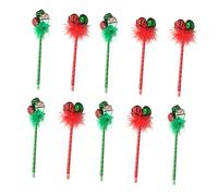 Ciieeo 10pezzi Penna Sfera Creativa Con Design Campanella Per Natale e Feste Scrittura Fluiper Studenti Perfetta Per Diari e Quaderni Rosso e Verde