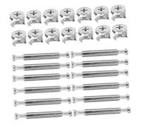 Ciieeo 10Sets Connettore Testa Fissaggio Regolabile per Armadio Cassettiera e Mobile con Dowel da Accessori per Versatili