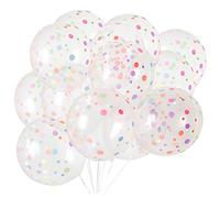 Ciieeo 12 Palloncini Trasparenti Pois Colorati 50Pcs in Lattice per Decorazioni Compleanno e Feste Matrimonio