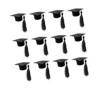 Ciieeo 12 Pezzi Scatola Regalo Laurea a Forma di Cappello Nappina Nera in Plastica, Confezione Decorativa Delicata per Bomboniere Festa di Laurea e Ricevimenti