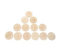 Ciieeo 13 Pezzi Carte Commemorative in Legno per Ragazzo Ragazza | Accessori Fotografici Naturali e Classici, Superficie Liscia Sicura, per Annunciare L'arrivo