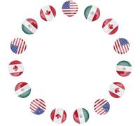 Ciieeo 15 Spille Bandiera Usa, Canada e Messico in Ferro, Spilla da Bavero Rotonda Multinationale per Giacca, Zaino e Accessori, Confezione da 15 Pezzi per Eventi e Team Building