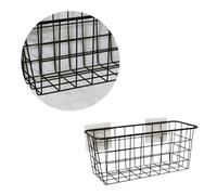 Ciieeo 1pezzi Cesta Da Parete Giapponese Per Organizzazione Scaffale Adesivo Senza Foratura Per Cucina e Bagno Nero Contenitore Multiuso Per Oggetti e Prodotti Per La Pulizia Facile Da