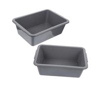 Ciieeo 2 pezzi Bacinelle Rettangolari in Plastica PP con Manici Vasche Commerciali per Lavaggio e Conservazione Alimentare Resistenti e Facili da Pulire per Ristoranti e Cucine