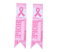 Ciieeo 2 Pezzi Banner Consapevolezza Cancro al Rosa Sfumato Decorazione Parete Bunting per Campagne e