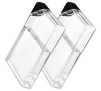 Ciieeo 2 Pezzi Borraccia da Viaggio Piatta Trasparente Bottiglia Quadrata Portatile con Tappo Ermetico Antileak per Sport Fitness e Campeggio per Acqua Succhi e Bevande Riutilizzabile