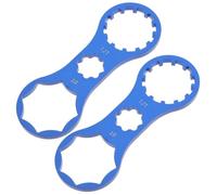 Ciieeo 2 Pezzi Chiave per Forcella Anteriore Bici a Doppia Testa in Lega | Strumento da Riparazione, Facile da Trasportare e Riporre, Resistente All'usura e Rottura, Colore Blu