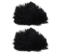 Ciieeo 2 Pezzi Copertura per Microfono in Peluche Nera Protezione Anti-Umidità e Anti-Sporco per Microfono Ktv Sostituzione Morbida in Lana Artificiale per Uso Professionale e Karaoke