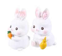 Ciieeo 2 pezzi Decorazioni Pasquali Adorabili da per Festa Primavera Decorazioni per Torte e Compleanni Set Rabbit Ornament Rosa e Bianco