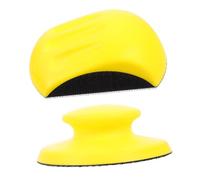Ciieeo 2 pezzi Dischi Abrasivi Manuali PU Giallo con Supporto Mouse Hook And Loop per Levigatura Legno Resistente e Leggero Facile da Usare e Conservare