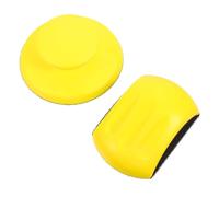 Ciieeo 2 pezzi Disco Abrasivo Manuale in Schiuma PU Gialla Autoadesivo Supporto Ergonomico per Levigatura e Lucidatura Legno Auto e Mobili con Chiusura Hook And Loop