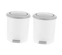 Ciieeo 2 pezzi Mini Cestino Rifiuti da Scrivania con Pulsante Bianco Compatto e Leggero per Ufficio e Casa Contenitore per Immondizia con Odore Design Semplice e