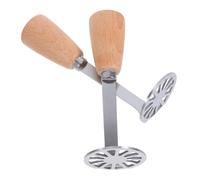 Ciieeo 2 pezzi Mini Schiacciapatate Manuale in Acciaio con Manico in Legno Antiscivolo Utensile da Cucina Versatile per Avocado e Verdure da Compatto e Facile da Riporre