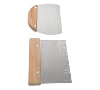 Ciieeo 2 Pezzi Raschietto Impasto in Acciaio Inossidabile con Manico Antiscivolo Tagliapasta e Cutter per Impasti da Forno Utensile per Pasta Biscotti e Dolci Angoli Arrotondati e Liscio