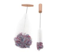 Ciieeo 2 pezzi Scovolino per Bottiglie Inossidabile e Set per Pulizia Borracce Tettarelle e Contenitori Ergonomico con da Appendere per Facile Stoccaggio