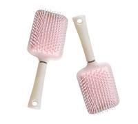 Ciieeo 2 Pezzi Spazzola a Cuscino in Plastica Rosa per Districare e | Impugnatura Ergonomica, Effetto Massaggio Sul Cuoio Capelluto, Adatta a Donne