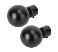 Ciieeo 2 Pezzi Supporto estremità Asta per Tende Nero Testa Decorativa Rotonda per Bastoni Tende Moderne Accessorio Ed