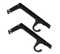 Ciieeo 2 Pezzi Supporto per Bastone Appendiabiti da Staffe da Parete Robuste con Gancio Integrato Portabastone Armadio Resistente per Camera da Bagno e