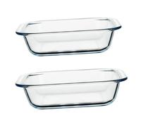 Ciieeo 2 Pezzi Teglie da Forno in Vetro Quadrate e Pirofila Resistente per Pizza e Cottura in Design Elegante Ristorante e