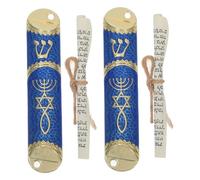 Ciieeo 2 Set Sacro Rotolo Ebraica Mezuzah del Peltro Mezuzah in Metallo Mezuzah per Caso Mezuzah Mezuzà Preghiera Mezuzà Ebraica Blu