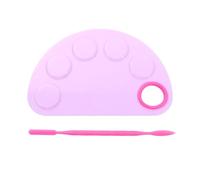 Ciieeo 2 Set Tavolozza Semicircolare in Plastica PP per Pittura | Facile da Usare, Affidabile e Pratica, Comoda da Trasportare e Riporre, per Artisti e Hobby Creativi Colore Casuale