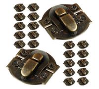 Ciieeo 24 Pezzi Chiusura a Leva Vintage in Ferro Viti, Fermo Decorativo per Scatole di Legno, Portagioie e Cassette Attrezzi, Ferramenta Bloccaggio Resistente per Fai da Te e Confezioni