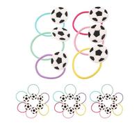 Ciieeo 24 Pezzi Elastici per Capelli Calcio con Nastri Colorati Accessori Sportivi Elastici per Ragazze e Ragazzi Fermacapelli Tema Calcio per Partite e Eventi Mondiali