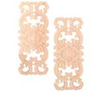Ciieeo 2pezzi Applique in Legno Intagliato Vintage Ornate e Decorative per Mobili Intarsi in Legno Non Verniciati Fatti Mano per Decorazioni da Parete e Artigianato per Casa