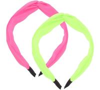 Ciieeo 2pezzi Fascia per Chioma Fluorescente al Neon da Donna Design Annodato, Comoda, Retrò alla Moda per Lavoro e Appuntamenti