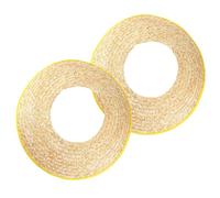 Ciieeo 2pezzi Parasole per Casco da Lavoro in Paglia di Grano, Protezione Solare Traspirante, Copertura per Collo, Accessori per Casco per Giardinaggio e Ciclismo Colore Colore Casuale