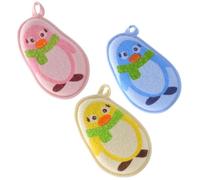 Ciieeo 3 Pezzi Palla da Bagno per Ragazzo Ragazza in Cotone e Poliestere Texture Morbida e Design Unico per L'esfoliazione Delicata Durante Bagnetto dei Colore Casuale